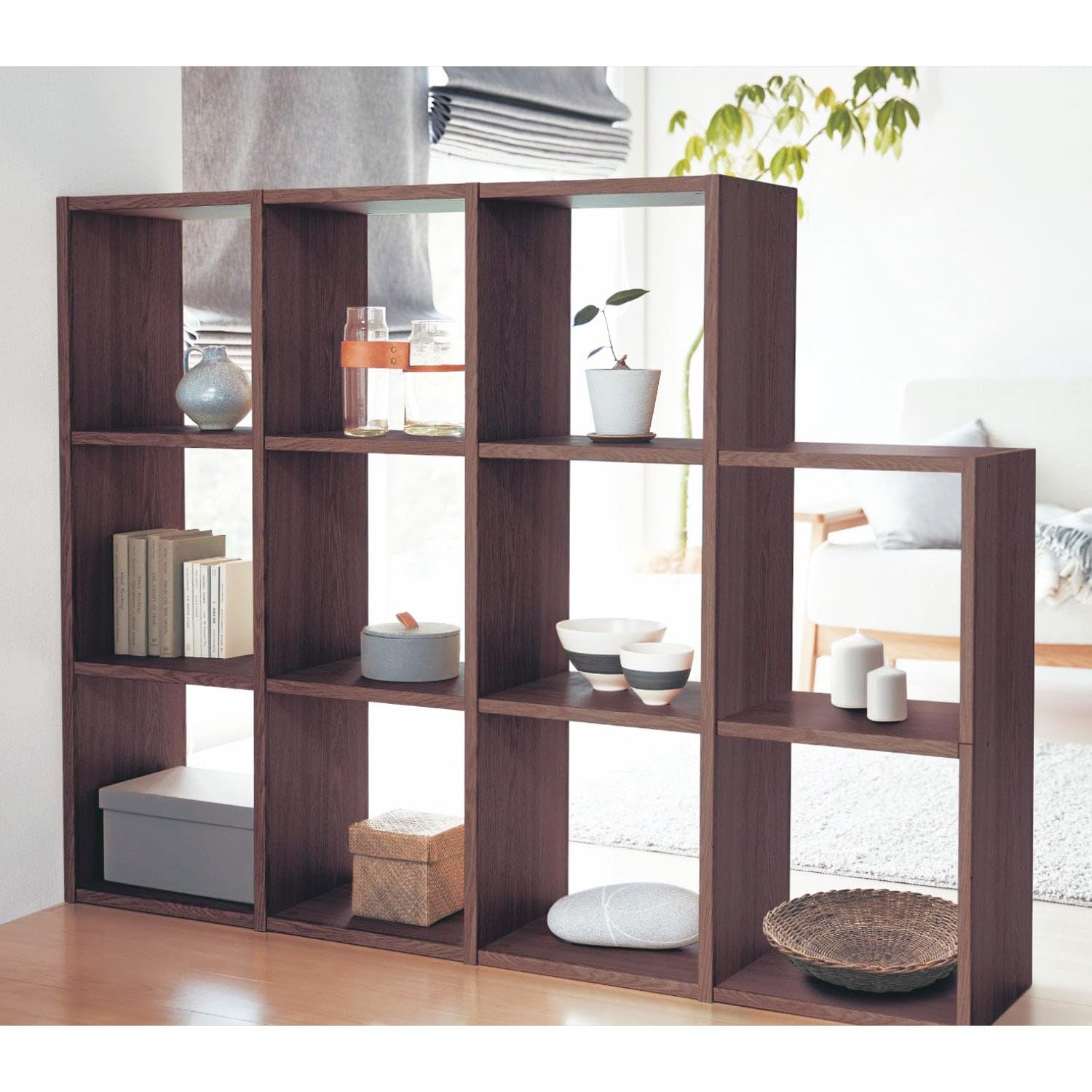 ベルメゾン　木製3段　本棚　シェルフ ブラウン Amazon｜[ベルメゾン] 連携パーツ ラック専用 連結 木製 オープン